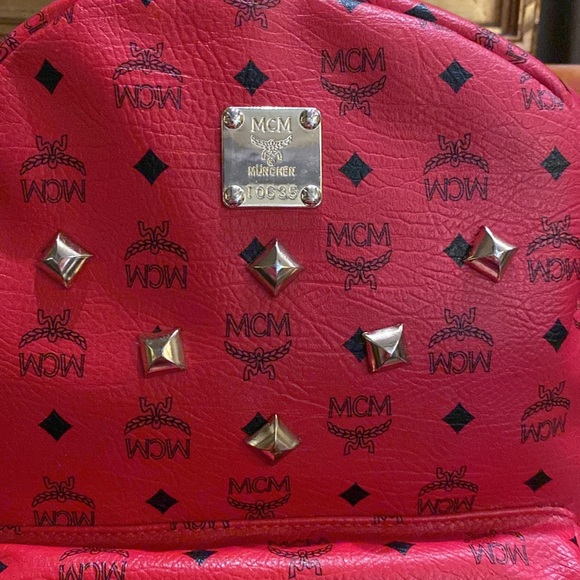 MCM Visetos Stark Red Backpack (Large) - Picture 2 of 16